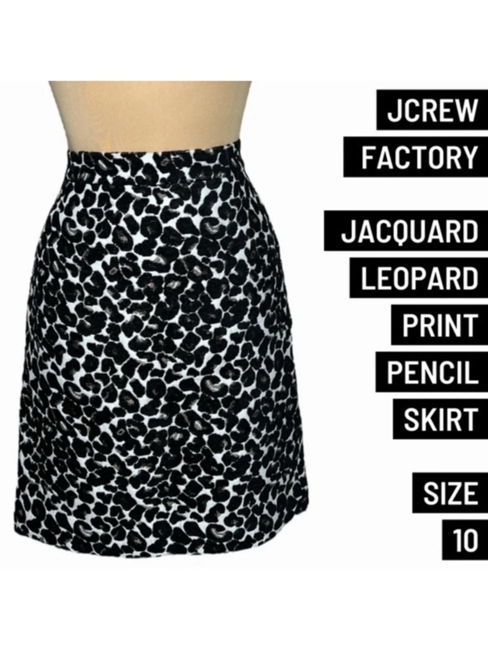 JCrew size 10 Jacquard Leopard Print pencil skirt